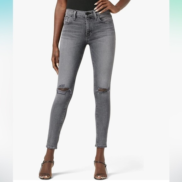 Hudson Jeans Denim - HUDSON Nico Mid-Rise Super Skinny Ankle Deconstructed Jean Size 25